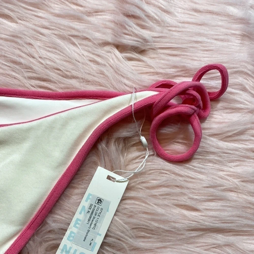 NWT Frankie’s Bikini Connor Terry Bikini Bottoms in Strawberry Shortcake sz XL